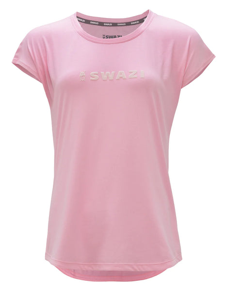 Womens SWAZI Cap Sleeve T Shirt - Pink size 12